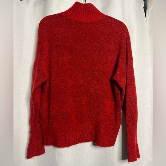 Express Red Mock Turtleneck Knit Sweater Small - Picture 2 of 7